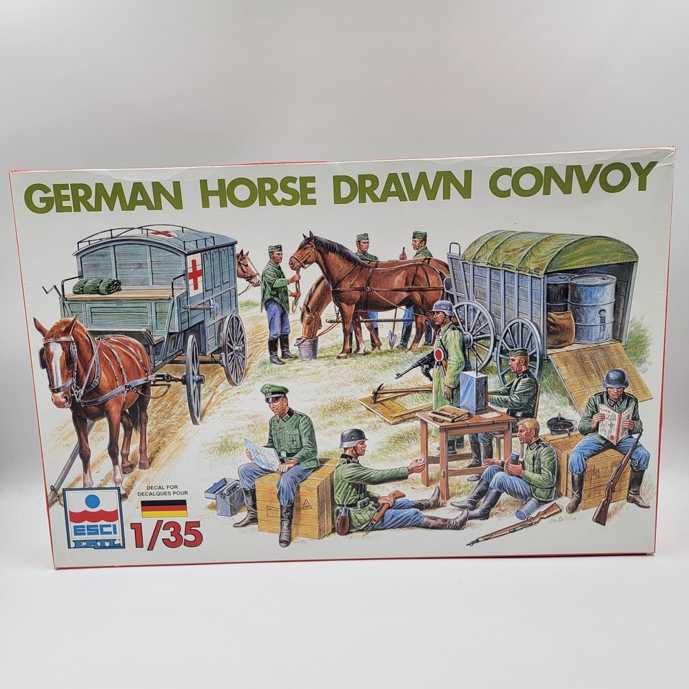 ESCI ETRL German Horse Drawn Convoy 1/35 Scale Plastic Model Kit Complete New